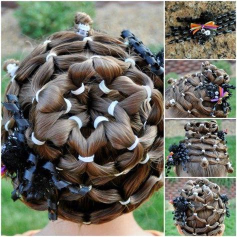 The upward braids draw the eye to those adorable twisted curls on top. 15 Creative Halloween Hairstyles - Pretty Designs