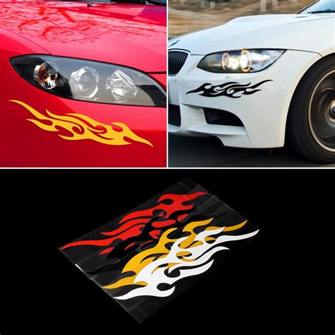 2 Pcs Fire Flame Sticker Car Styling Decal Vinyl Accessories Shopee