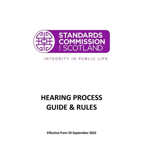 Hearing Procedures Rules And Guidance The Standards Commission For