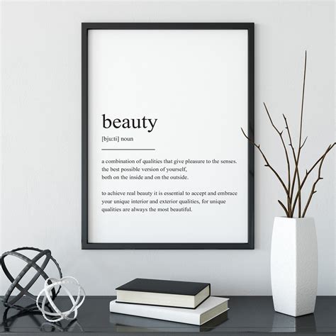 Beauty Definition Print Quote Print Definition Print Etsy