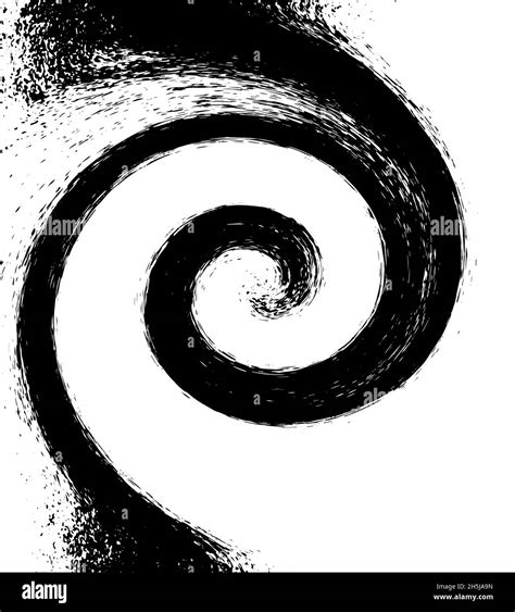 Fondo De Acuarela De Color Negro Espiral En Forma De Espiral Con Un