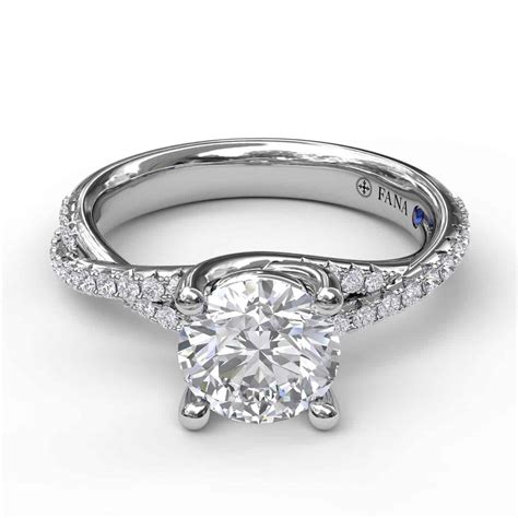 Subtle Twist Pave Band Engagement Ring Set In Platinum The Diamond Room