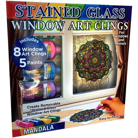 Buy Zorbitz Joy Of Coloring Stained Glass Window Art Clings Diy Kit 8 Clingsand 5 Paints 4