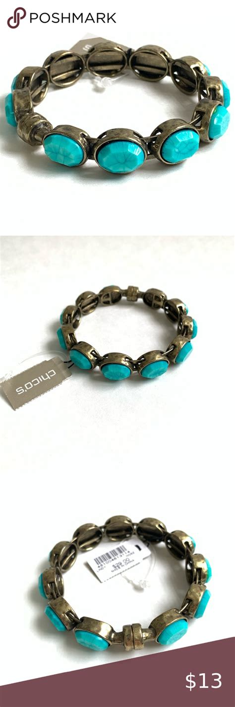 New Chicos Magnetic Bracelet Turquoise Color In Magnetic