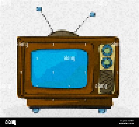 Pixel Art Retro Tv Vector Icon Stock Vector Image And Art Alamy