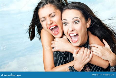 girls screaming excitement stock image image 19424741