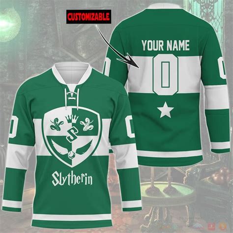 Harry Potter Slytherin Custom Name And Number Hockey Jersey