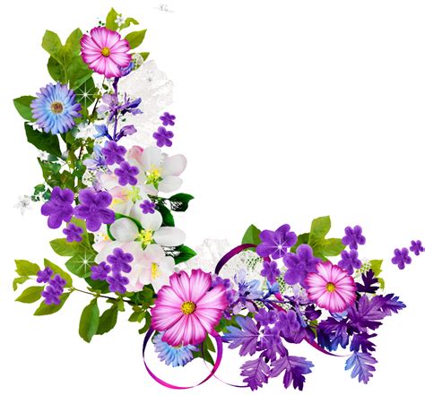 Purple Flower Border Png