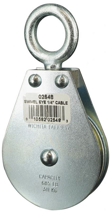 Designed For Wire Rope 14 In Max Cable Size Pulley Block 4jx72