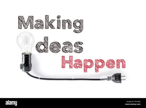 Making Ideas Happen Phrase And Light Bulb Hand Writing Action