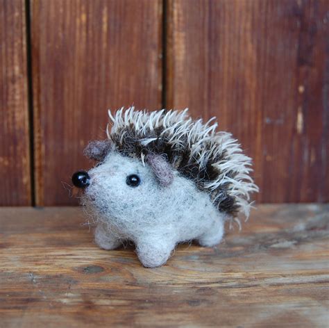 Needle Felted Hedgehog Cute T Wool Toy Home Decor Soft Etsy