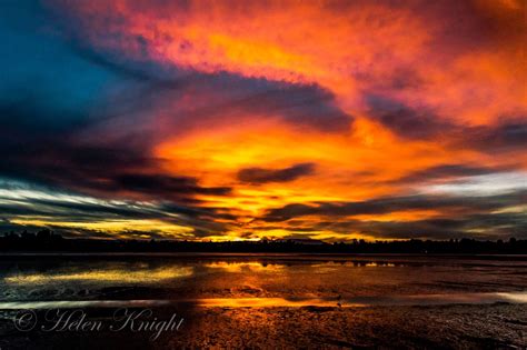Fiery Sunset New Zealand Nature Photography Beautiful Sunset Sunset