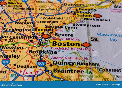Boston City On Usa Travel Map Stock Image Image Of National Explore