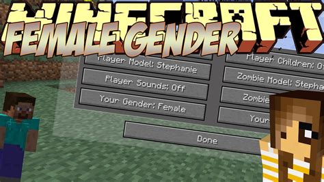 Minecraft Mods Showcase Female Gender Mod Youtube