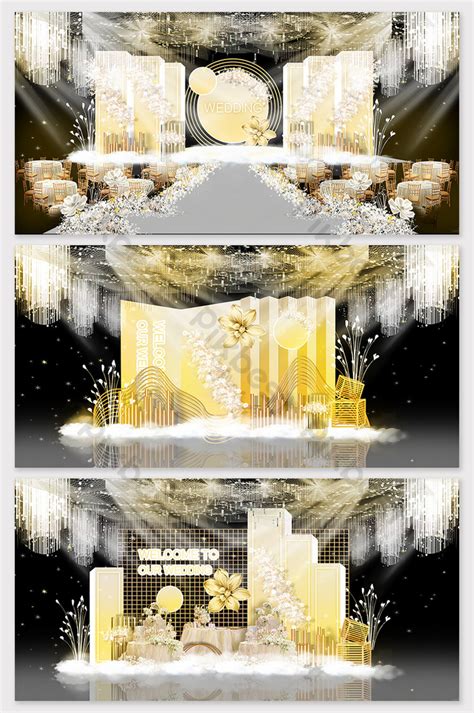Modern Champagne Gold Theme Wedding Effect Picture