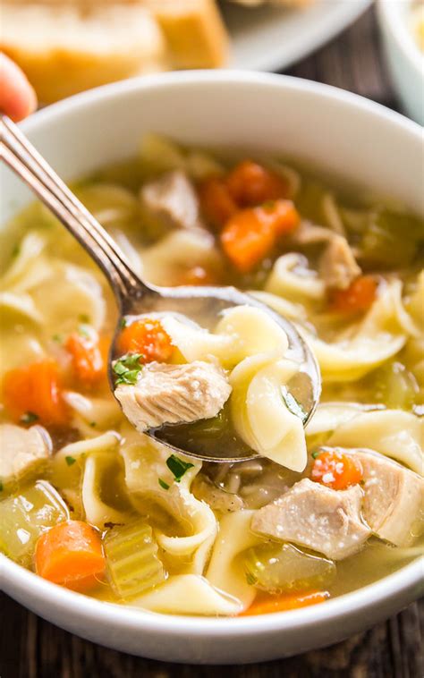 Chicken noodle soup does everything a comfort food is supposed to do, and does so without a hefty caloric price tag. Easy Homemade Chicken Noodle Soup Recipe