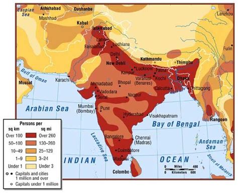 South Asia Population Map