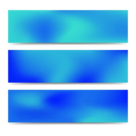 Smooth Abstract Blurred Gradient Blue Banners Set Abstract Creative