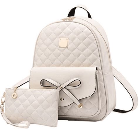 I Ihayner Girls Bowknot 2 Pcs Fashion Backpack Cute Mini Leather