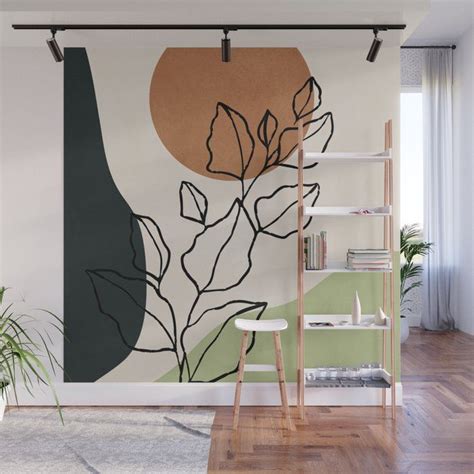 Buy Abstract Art Minimal Plant 6 Wall Mural By Thindesign Worldwide