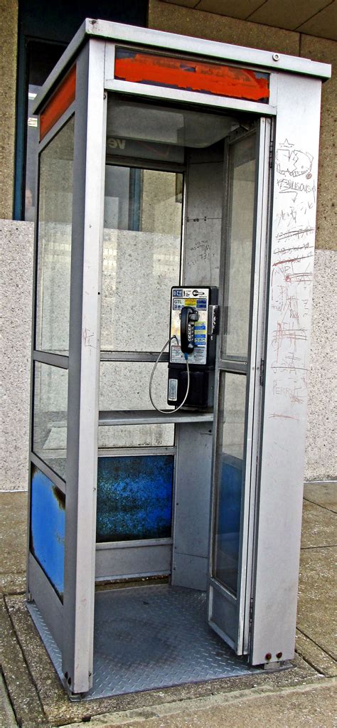 Old Pay Phone Booth With Open Hinge Door Loves Photo Album Pay