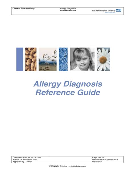 Allergy Diagnosis Reference Guide