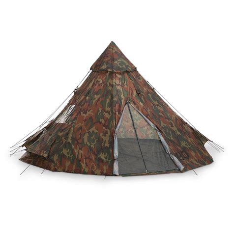Hq Issue 10 X 10 Teepee Tent Woodland Camo 234573 Outfitter
