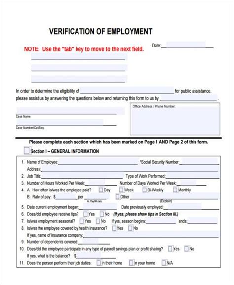 2024 Employment Verification Form Fillable Printable Pdf And Forms Porn Sex Picture