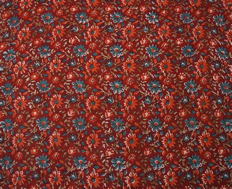 Dress Fabric Maroon Floral Print Home Decor Quilt Material Etsy