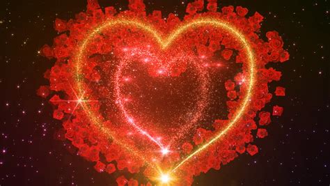 Varastovideo Kohteesta Colorful Sparkling Heart With Rose Shutterstock