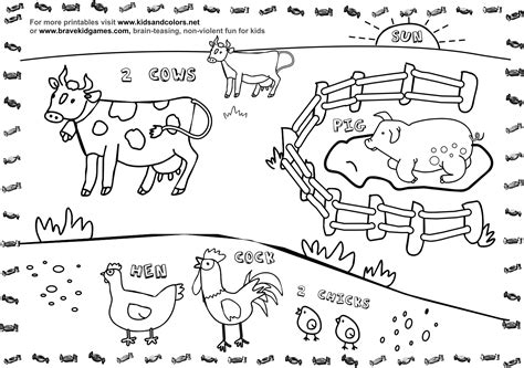 Image Coloring Pages Of Farm Animals For Preschoolers 3546