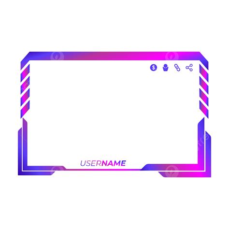 Twitch Overlays For Streamers Or Gamers With A Gradient Neon Purple
