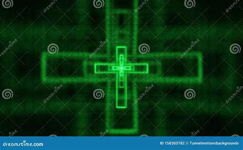 Green Glowing Holy Christian Cross 3d Rendering Background Wallpaper
