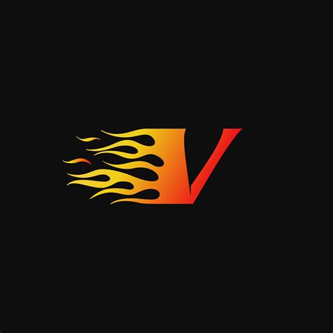 Letter V Burning Flame Logo Design Template 587929 Vector Art At Vecteezy