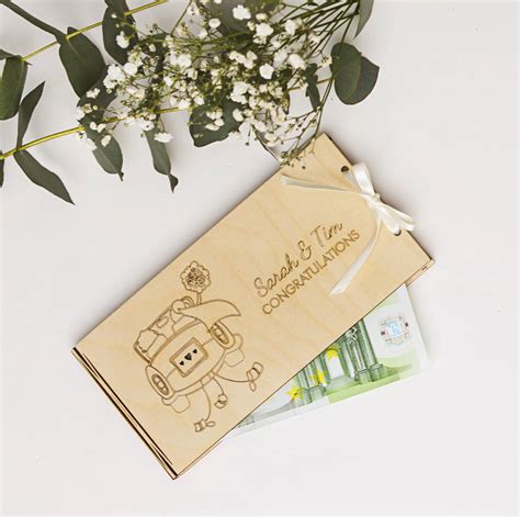 Personalised Honeymoon Wooden Money T Envelopes By Natural T