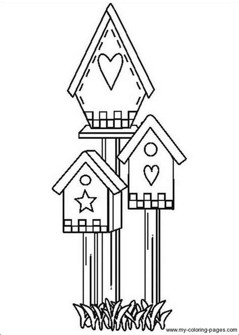 Birdhouse Coloring Pages Printable Learning How To Read