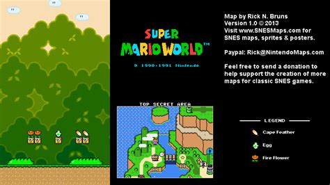 Super Mario World Top Secret Area Super Nintendo Snes Map