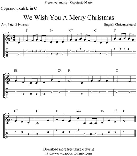 Free Printable Sheet Music We Wish You A Merry Christmas Free