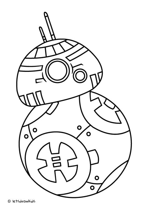 When the force awakened, a new little droid was introduced. Coloring page for kids - BB8 http://letsdrawkids.com ...