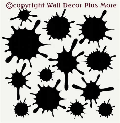 4color Splatter And Splotches Wall Sticker Vinyl Decal Removable Etsy