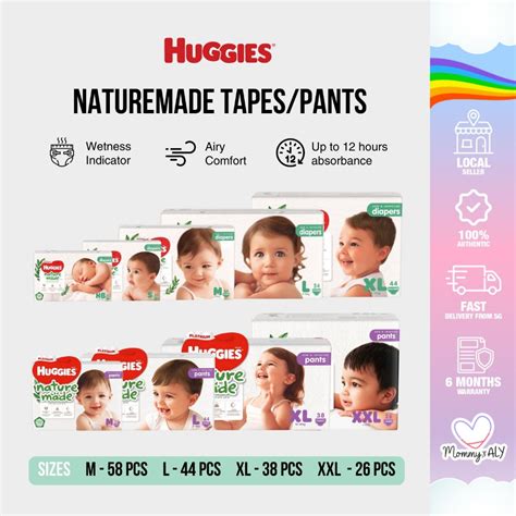 Huggies Naturemade Baby Diapers Pantstape Ultra Soft Comfort And Leak