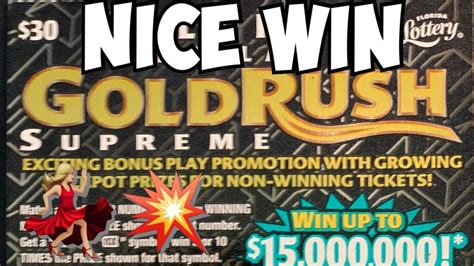 Billion Dollar Gold Rush Supreme Florida Lottery Scratch Off