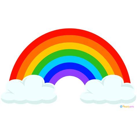 Free Rainbow And Clouds Clipart Pearly Arts