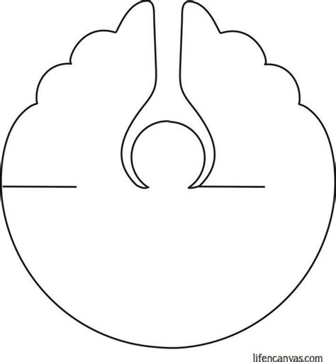 The Outline Of A Bowl With A Spoon In It And An Oval Shape On Top