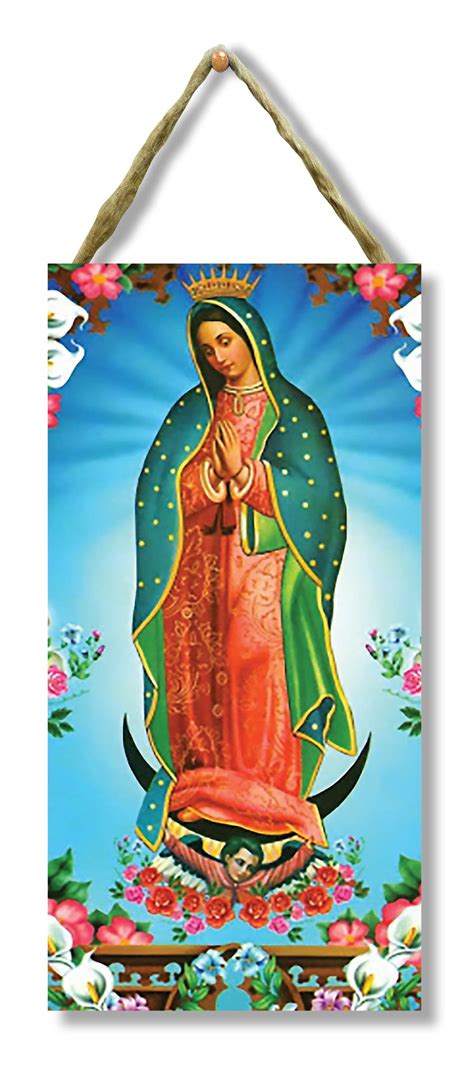 Buy Virgen De Guadalupe Wood Sign Reina De Mexico 4 X 8 Cuadro De