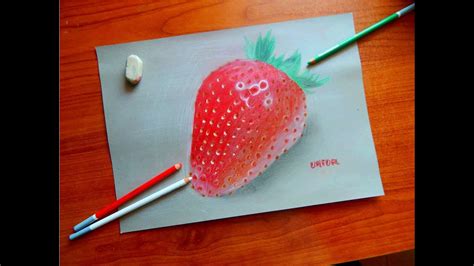 How To Draw A Realistic Strawberry Youtube