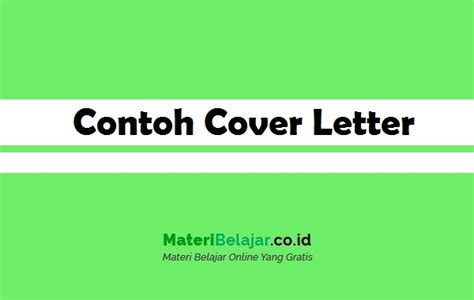 5 Contoh Cover Letter Beserta Pengertian Dan Penjelasannya
