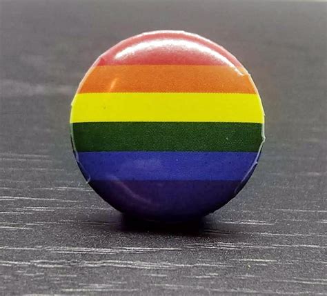 Pride Rainbow Flag Badge Lgbt Gay Pin Badge Button Mm Etsy