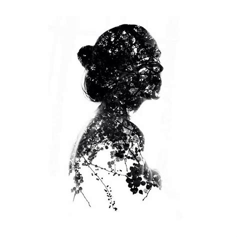 Black White Girl Silhouette Nature Graphic Photography