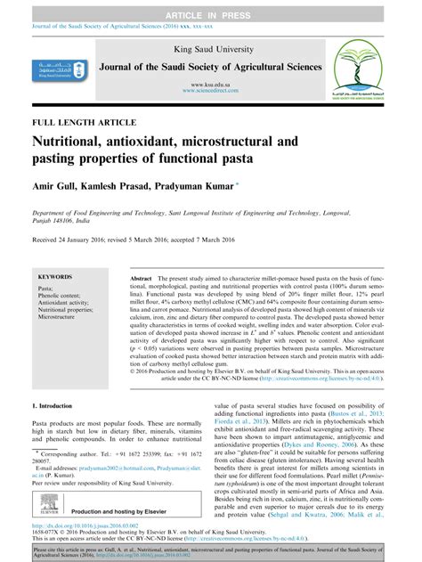 PDF Nutritional Antioxidant Microstructural And Pasting Properties